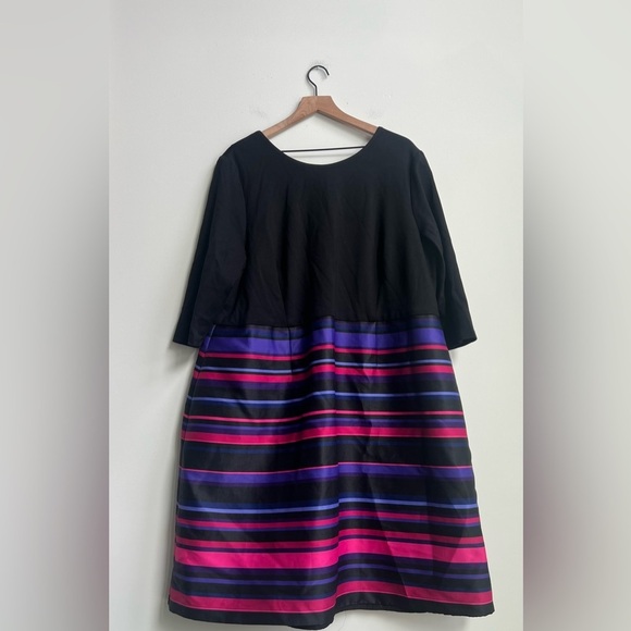 ModCloth Hutch Twofer Pink Purple Striped Sheath Party Dress pockets - Picture 4 of 15